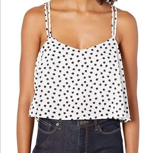 DL1961 Women's Polka Dot Pearl Street Sleeveless Cropped Tank Top Size Small